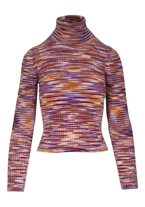 MOTHER striped turtleneck sweater - Purple