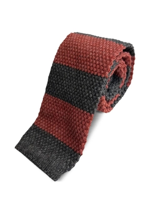 Brunello Cucinelli knitted striped tie - Red