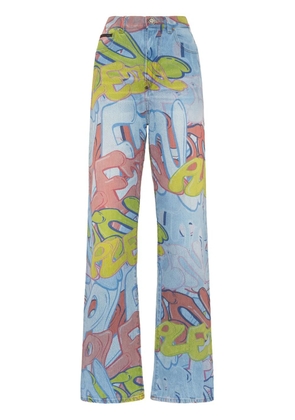 Philipp Plein Palace Fit Bombing high-rise wide-leg jeans - Blue