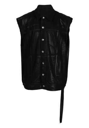 Rick Owens DRKSHDW sleeveless wax-coated cotton vest - Black