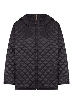 Max Mara quilted-pattern hooded jacket - Black