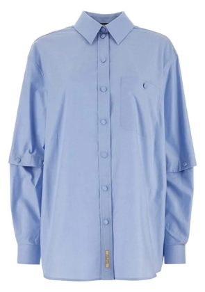 Gucci logo-patch detachable-sleeve shirt - Blue