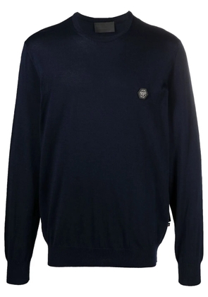 Philipp Plein logo-patch sweatshirt - Blue