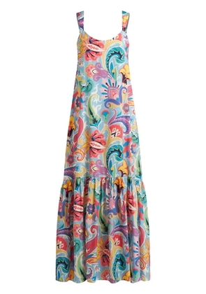 ETRO long tiered dress - Blue