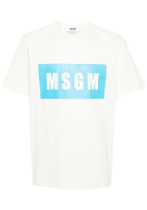 MSGM logo-print cotton T-shirt - Neutrals
