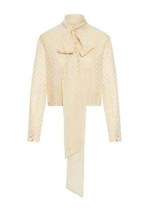 Gucci jacquard silk top - Neutrals
