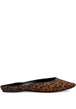 Saint Laurent leopard Lido ballerina - Brown