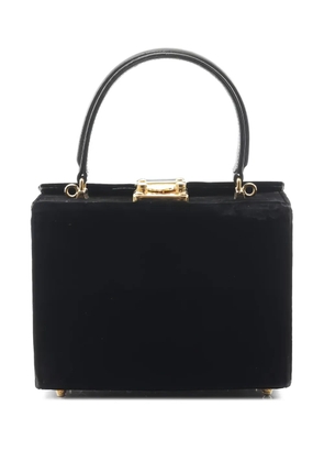 Fendi Pre-Owned 2000s velour-texture leather-handle clutch bag - Black