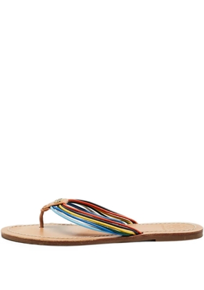 Tory Burch gold-tone leather thong sandals - Neutrals