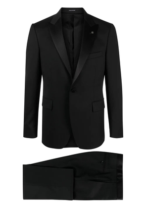 Tagliatore satin-trim single-breasted suit - Black