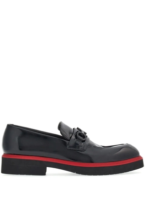 Ferragamo Gancini-ornament leather mocassins - Black