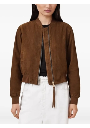 AllSaints suede zip-front leather jacket - Brown