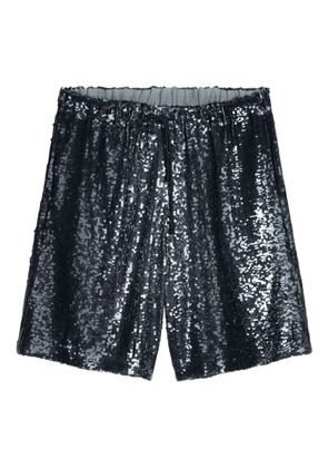 DRIES VAN NOTEN sequin-embellished shorts - Blue