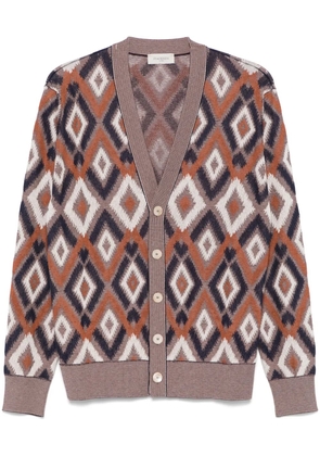 Piacenza Cashmere patterned-jacquard cardigan - Brown