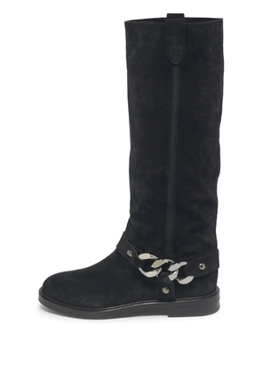 Casadei chain-detail knee-length boots - Black