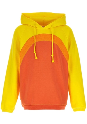 ERL gradient-effect panelled cotton hoodie - Orange