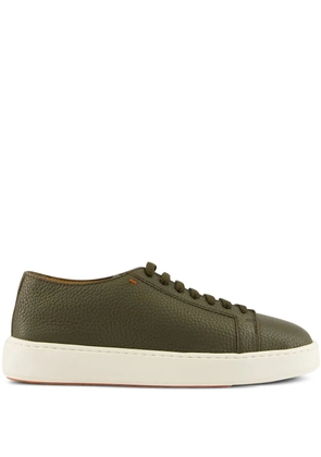 Santoni leather lace-up sneakers - Green