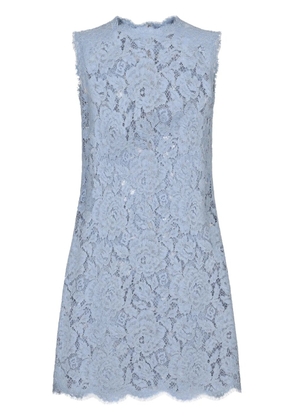 Dolce & Gabbana DNA floral-lace shift mini dress - Blue