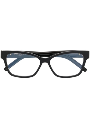 Saint Laurent Eyewear engraved-logo cat eye glasses - Black