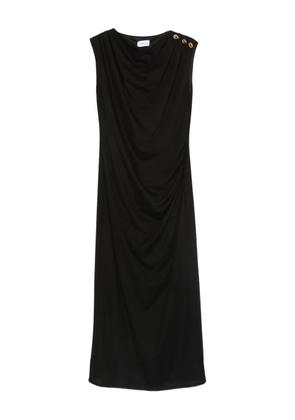 Marella button draped dress - Black