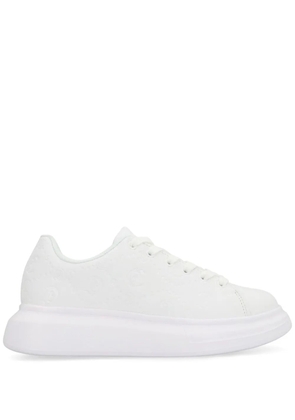 Just Cavalli debossed-logo platform sneakers - White