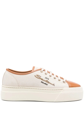 Santoni canvas platform sneakers - Neutrals
