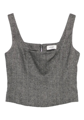 Ottod'Ame herringbone square-neck top - Black