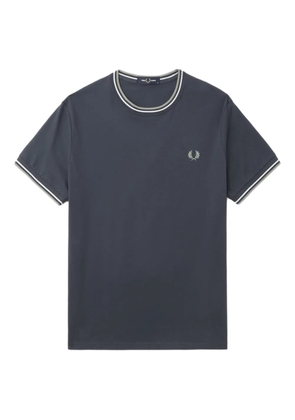 Fred Perry tipped-collar cotton T-shirt - Blue