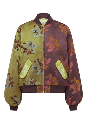 ALEMAIS Adriana brocade-effect bomber jacket - Green