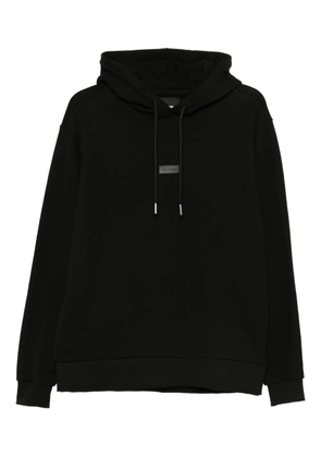 LES HOMMES logo-patch hoodie - BLACK
