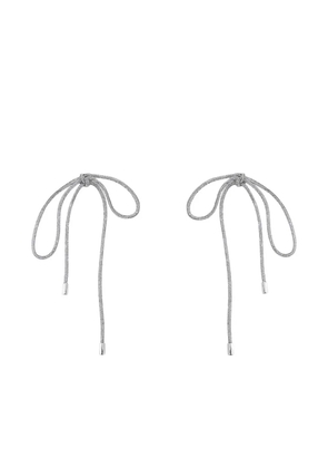 AREA crystal-knot long earrings - Silver