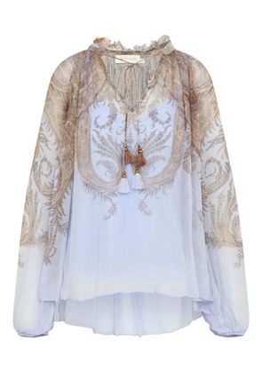 ZIMMERMANN paisley-print ruffled blouse - Black