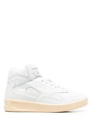 Jil Sander Basket mid leather sneakers - White