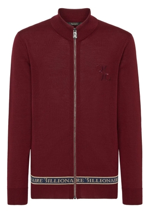 Billionaire logo-embroidered zip-up jumper