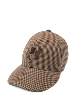 SANDRO houndstooth embroidered baseball cap - Brown