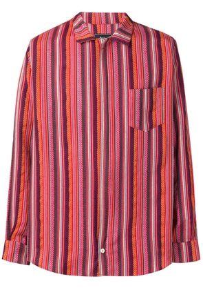 Paura embroidered stripe shirt - Purple