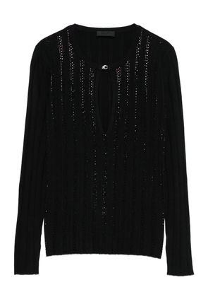 LIU JO rhinestone-embellished keyhole top - Black