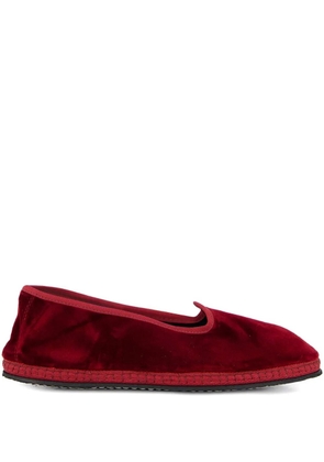 PIEDATERRE Modigliani velvet flat loafers - Red