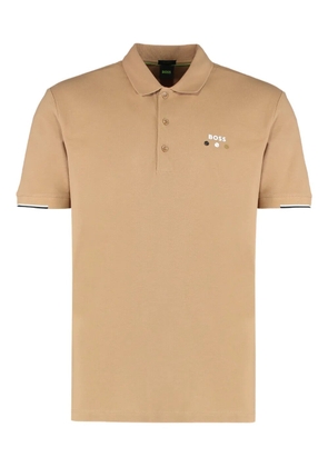 BOSS logo-detail polo shirt - Neutrals