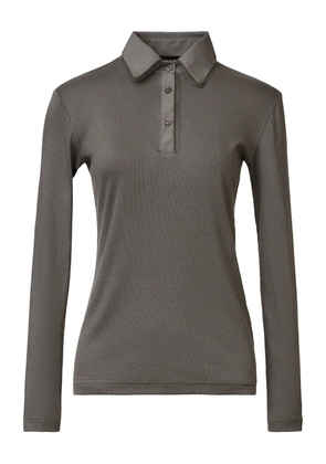 Fabiana Filippi long-sleeve buttoned polo top - Grey