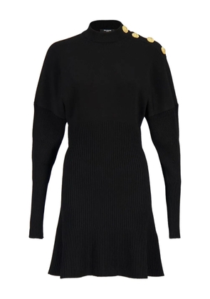 Balmain flared knitted mini dress - Black