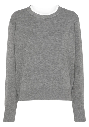 SANDRO contrast-collar jumper - Grey