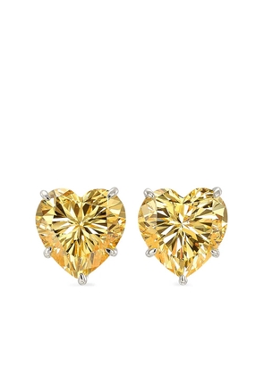 Anabela Chan 14K white gold and rhodium vermeil Heart diamond earrings - Silver
