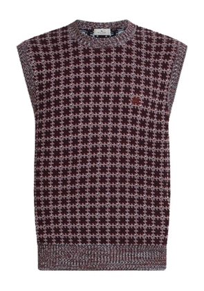 ETRO Pegaso-motif embroidered checked vest