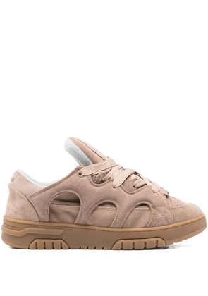 SANTHA suede cut-out sneakers - Neutrals