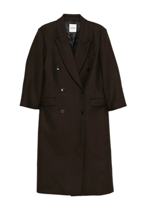 SANDRO buttoned double-breasted coat - Brown