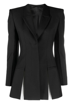 Givenchy shoulder-pads wool-mohair blazer - Black