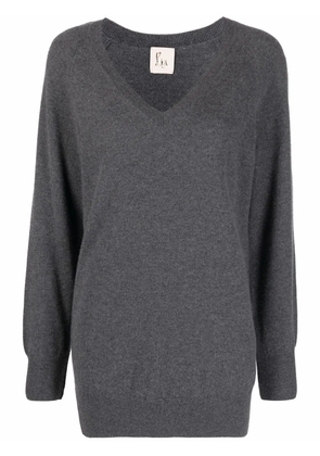 PAULA V-neck knit jumper - Grey
