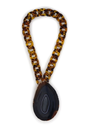PAULA agate chain necklace - Black