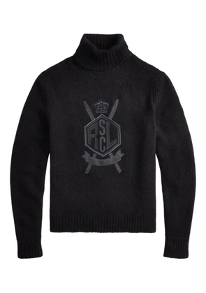 Ralph Lauren Purple Label embroidered turtleneck pullover - Black